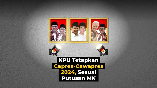 KPU Tetapkan Capres-Cawapres 2024, Sesuai Putusan MK